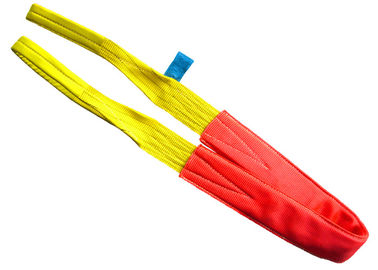 কেনা পলিয়েস্টার দ্বৈত Webbing Slings, কপিকল জন্য হলুদ 3 টন ফ্ল্যাট আই Sling online manufacture