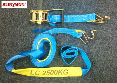 কেনা র্যাচিট স্ট্র্যাপ LC2500 DN AS / NZS4380 50MM পলিয়েস্টার নুড়ি এবং দুটি হান হুক দিয়ে নীল online manufacture