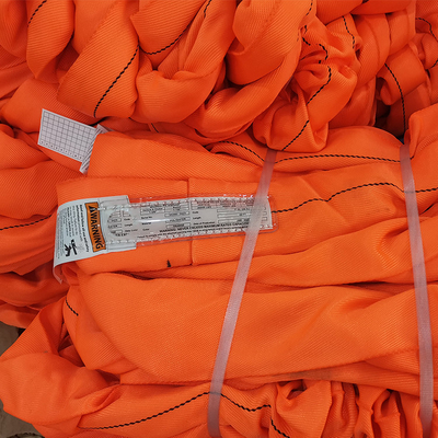 কেনা Good Chemical Resistance Polyester Lifting Sling in Orange for Heavy Duty Lifting online manufacture